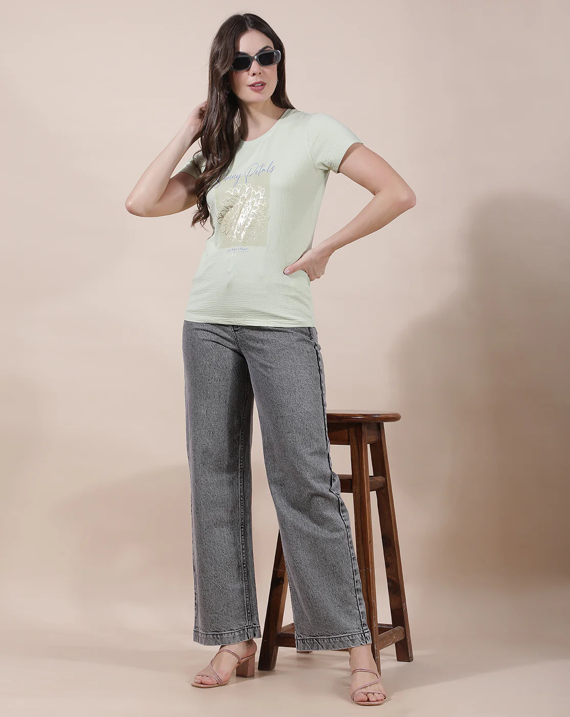 T-Shirt for Women l Breathable & Soft with Color Fastness Regular Fit Round Neck Poly Cotton Fabric Printed Pattern - Image 8