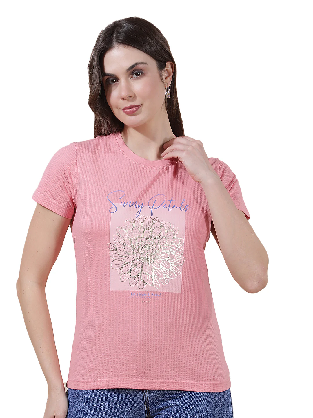 T-Shirt for Women l Breathable & Soft with Color Fastness Regular Fit Round Neck Poly Cotton Fabric Printed Pattern - Image 10