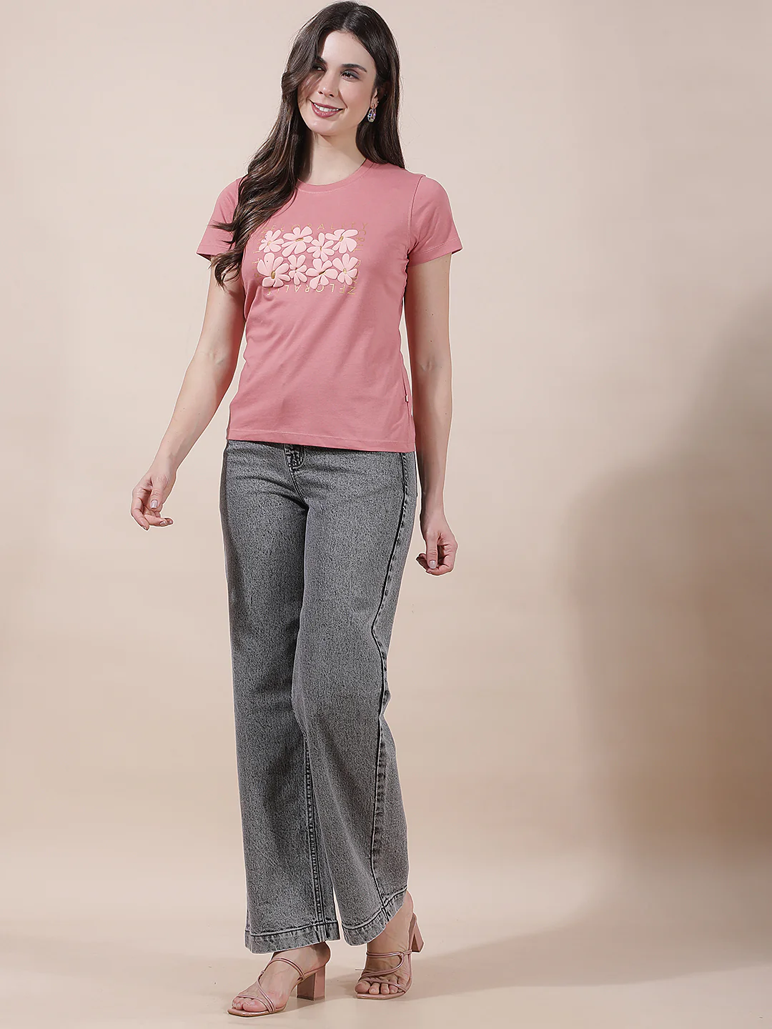 T-Shirt for Women l Breathable & Soft with Color Fastness Regular Fit Round Neck Poly Cotton Fabric Printed Pattern - Image 5
