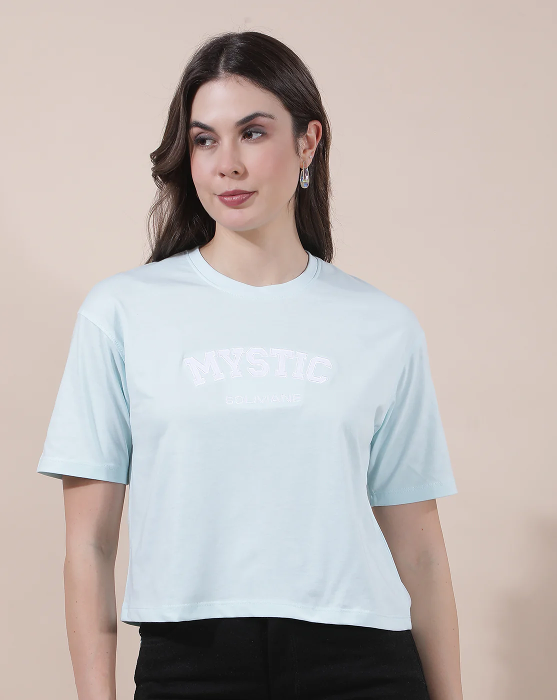 T-Shirt for Women l Breathable & Soft with Color Fastness Regular Fit Round Neck Poly Cotton Fabric Solid Pattern - Image 5