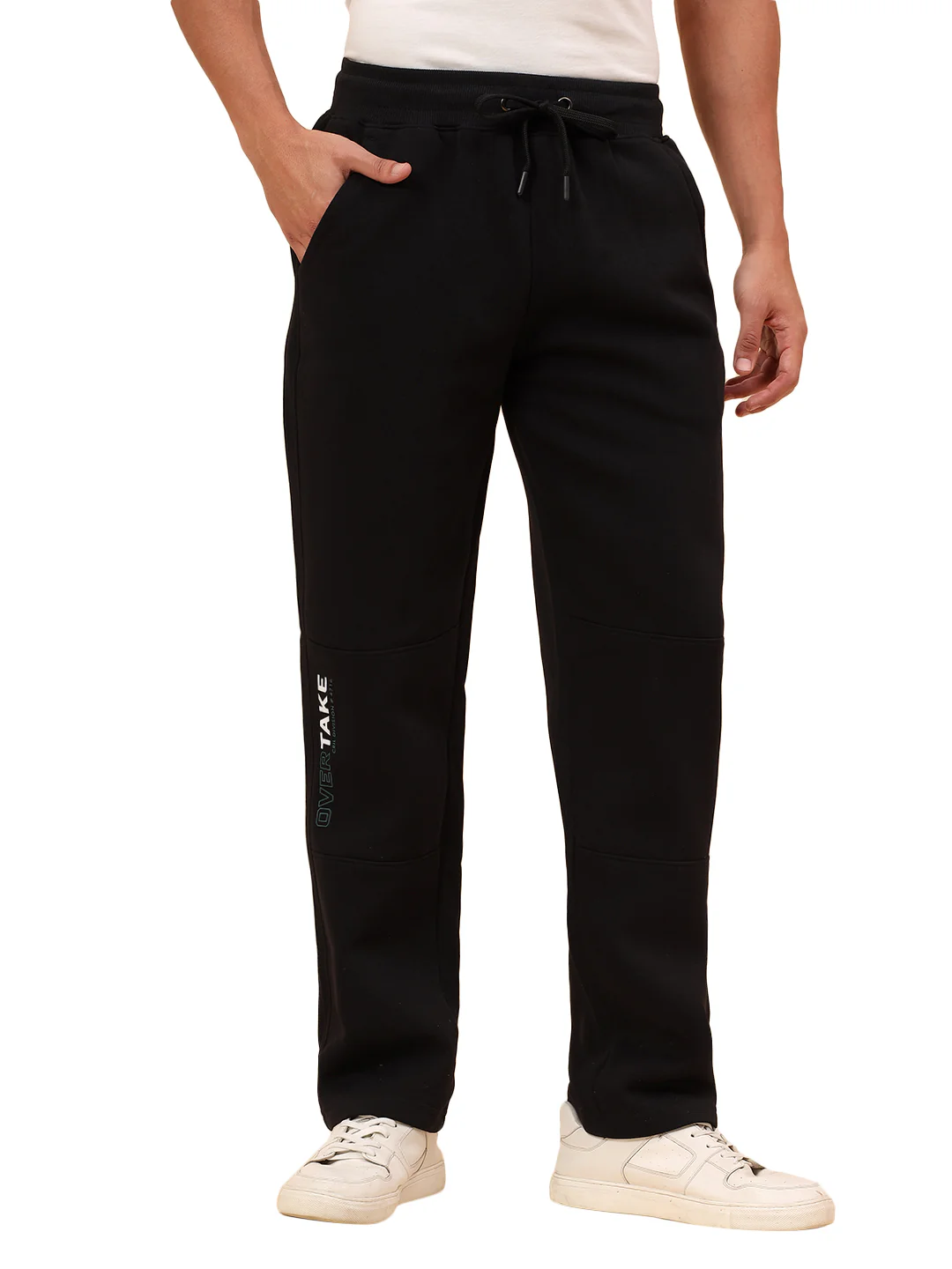 Track Pants for Men | Breathable & Soft with Color Fastness Regular Fit Fleece Fabric Solid Pattern Drawstring Closure - Image 9