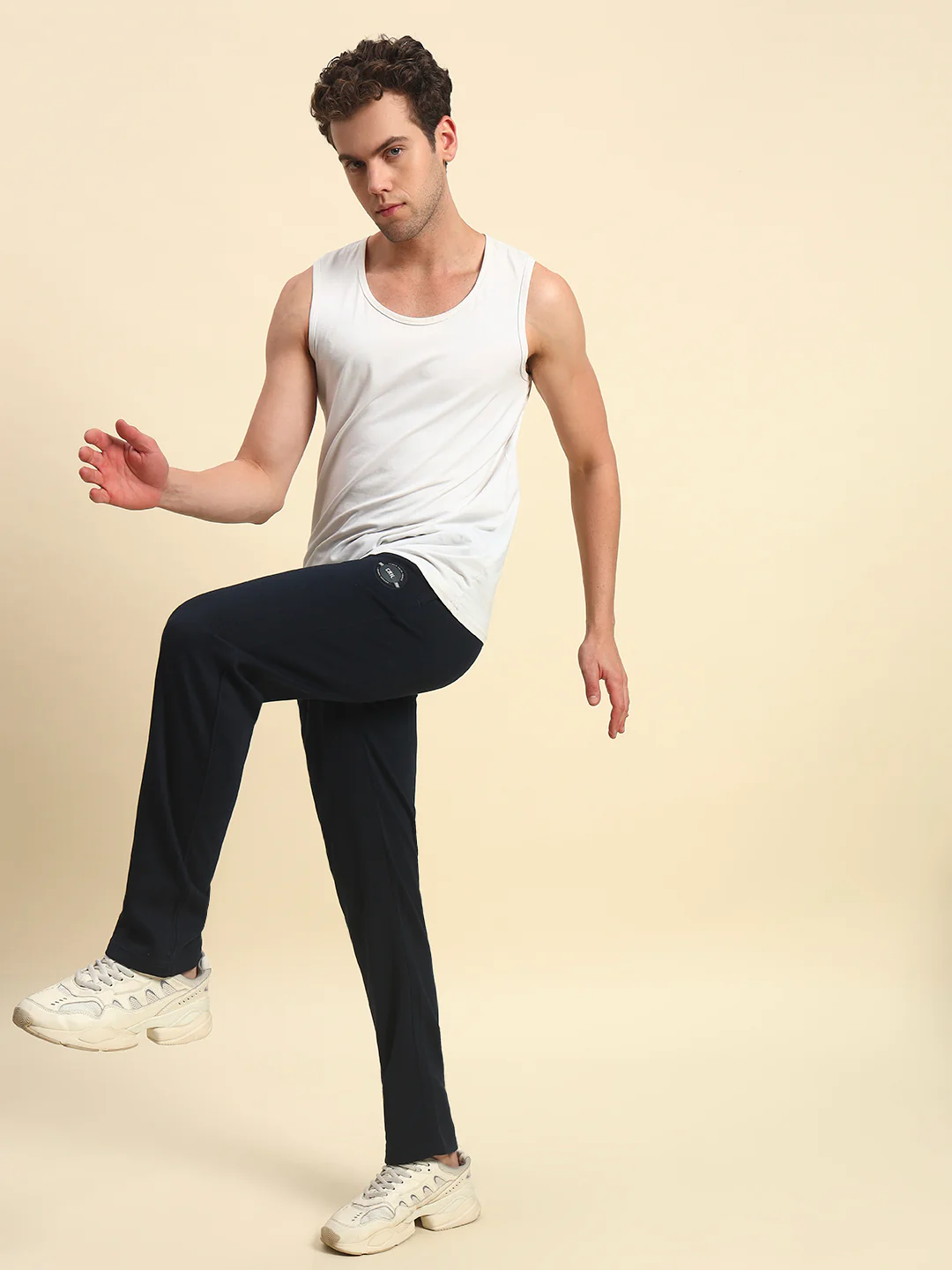Track Pants for Men | Breathable & Soft with Color Fastness Regular Fit Fleece Fabric Solid Pattern Drawstring Closure - Image 2