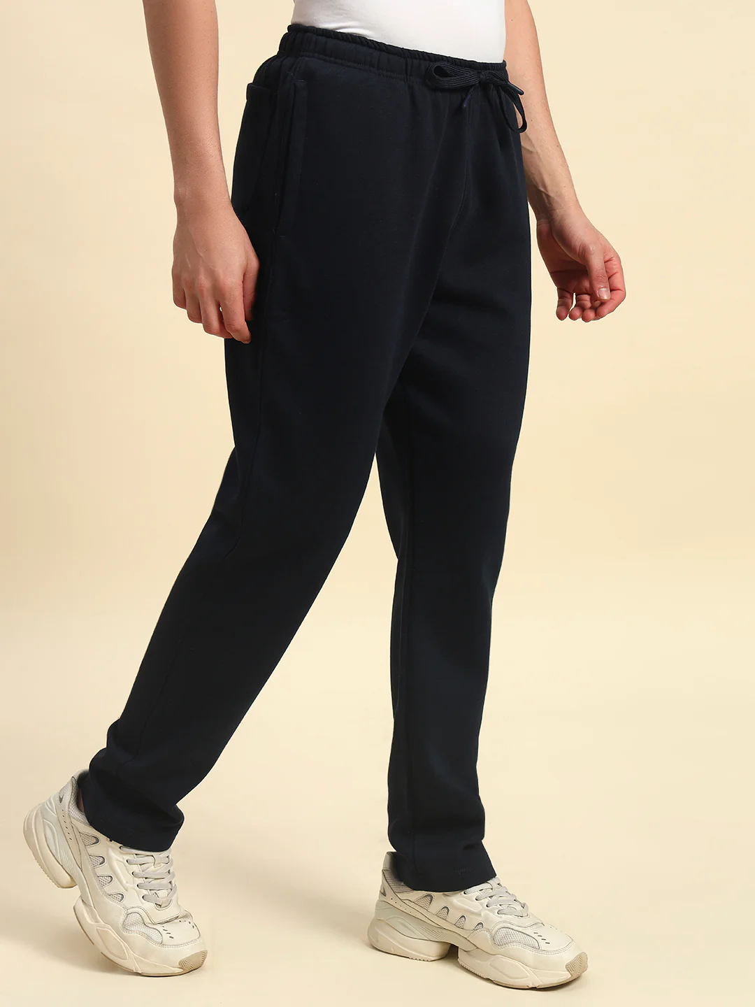 Track Pants for Men | Breathable & Soft with Color Fastness Regular Fit Fleece Fabric Solid Pattern Drawstring Closure - Image 7