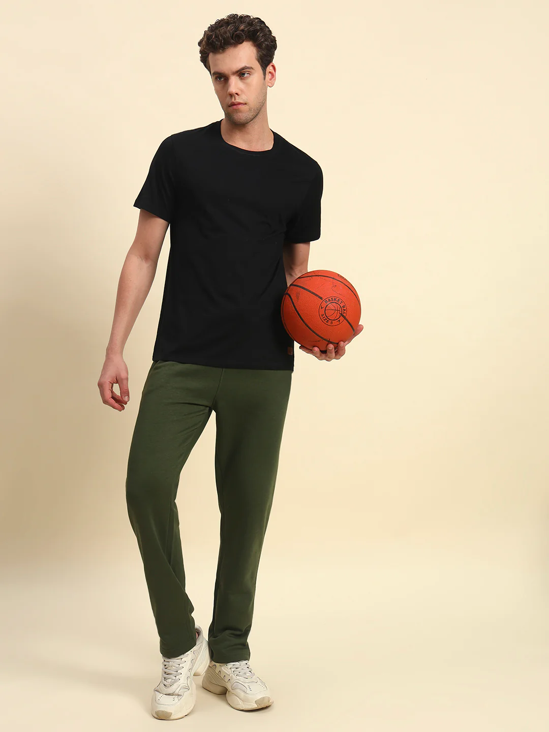 Track Pants for Men | Breathable & Soft with Color Fastness Regular Fit Fleece Fabric Solid Pattern Drawstring Closure - Image 2