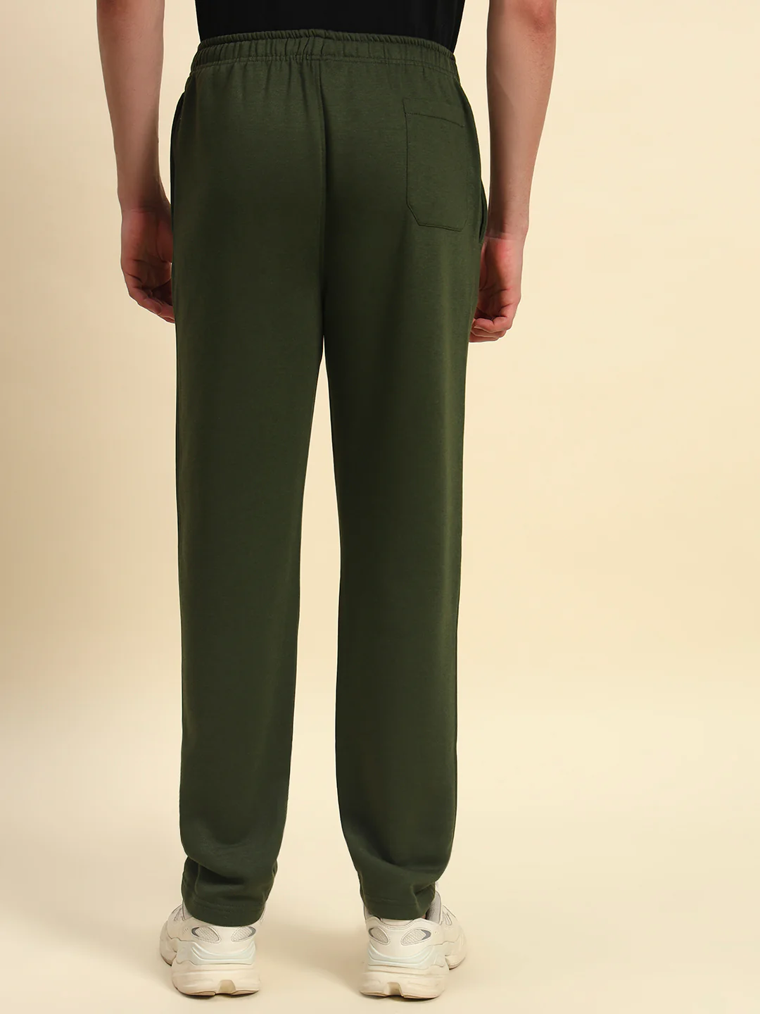 Track Pants for Men | Breathable & Soft with Color Fastness Regular Fit Fleece Fabric Solid Pattern Drawstring Closure - Image 3