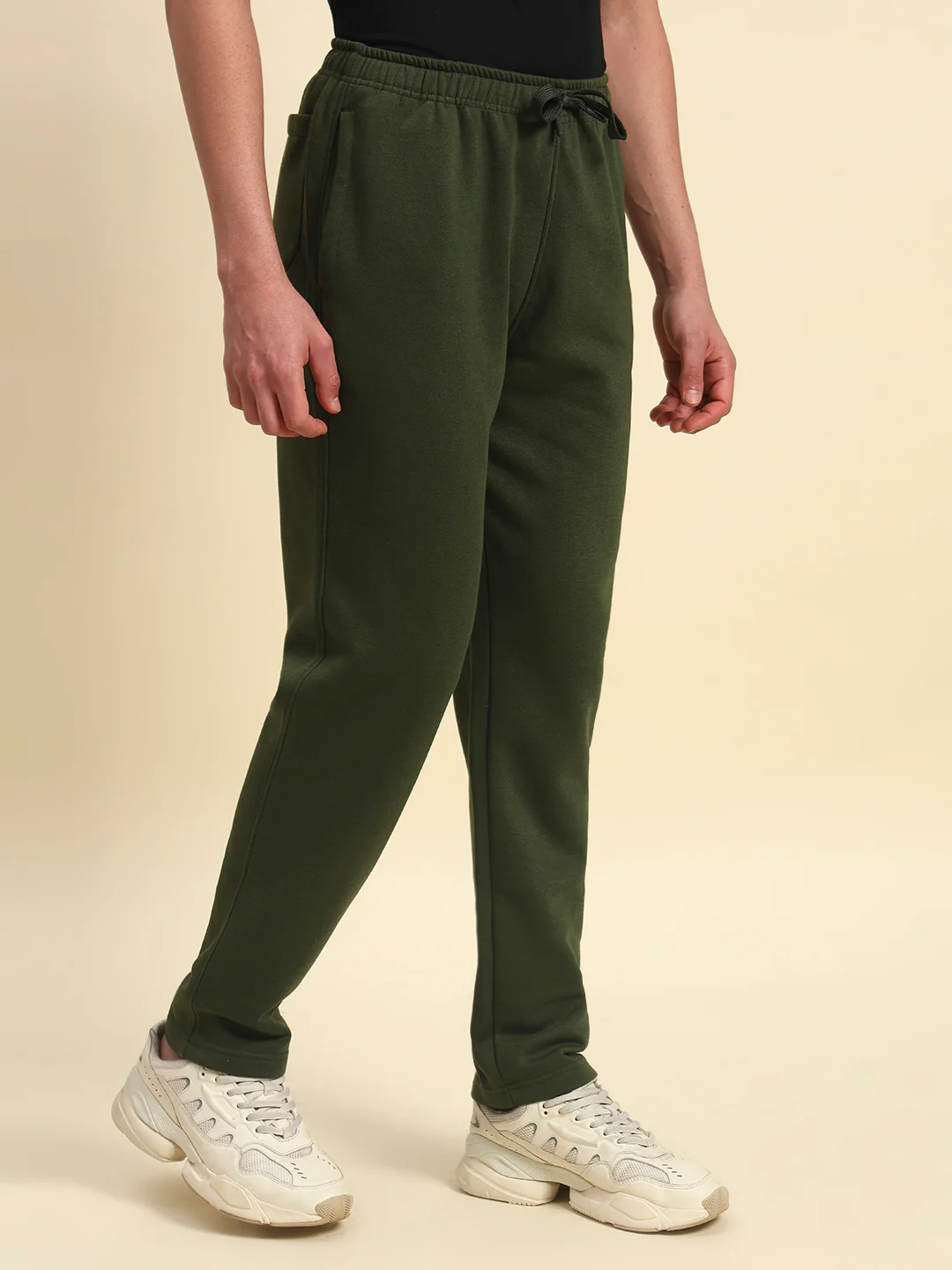Track Pants for Men | Breathable & Soft with Color Fastness Regular Fit Fleece Fabric Solid Pattern Drawstring Closure - Image 7