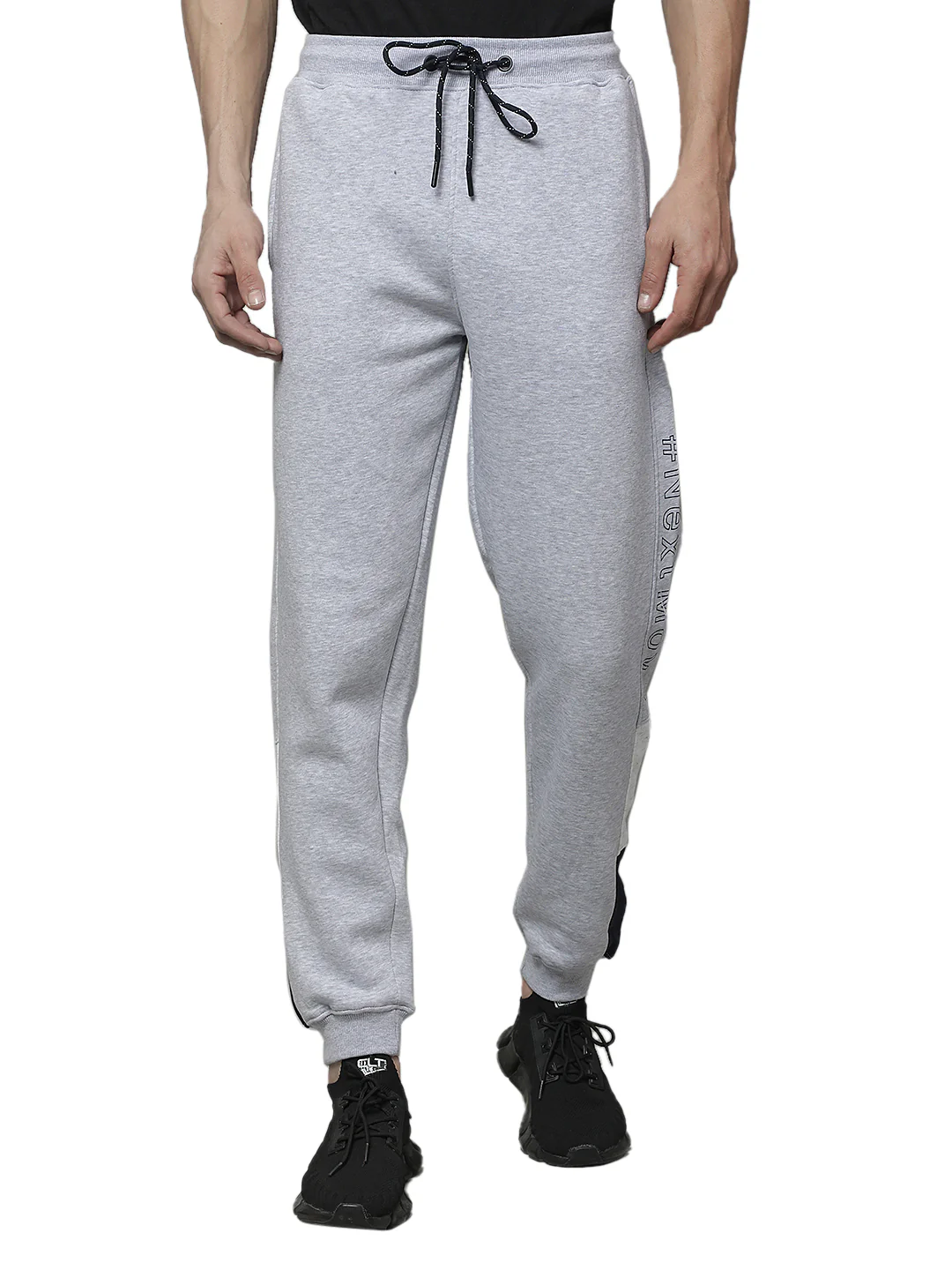 Track Pants for Men | Breathable & Soft with Color Fastness Regular Fit Fleece Solid Pattern Drawstring Closure - Image 2