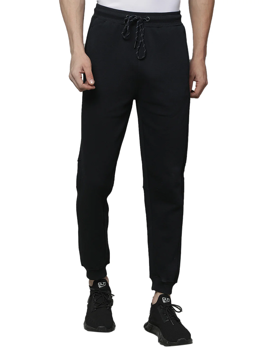 Track Pants for Men | Breathable & Soft with Color Fastness Regular Fit Fleece Solid Pattern Drawstring Closure - Image 2