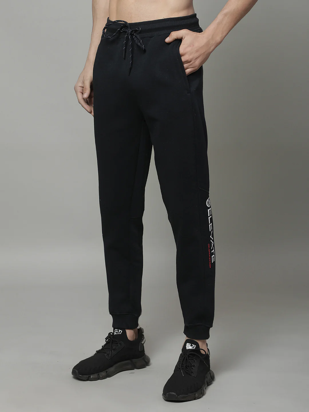 Track Pants for Men | Breathable & Soft with Color Fastness Regular Fit Fleece Solid Pattern Drawstring Closure - Image 3
