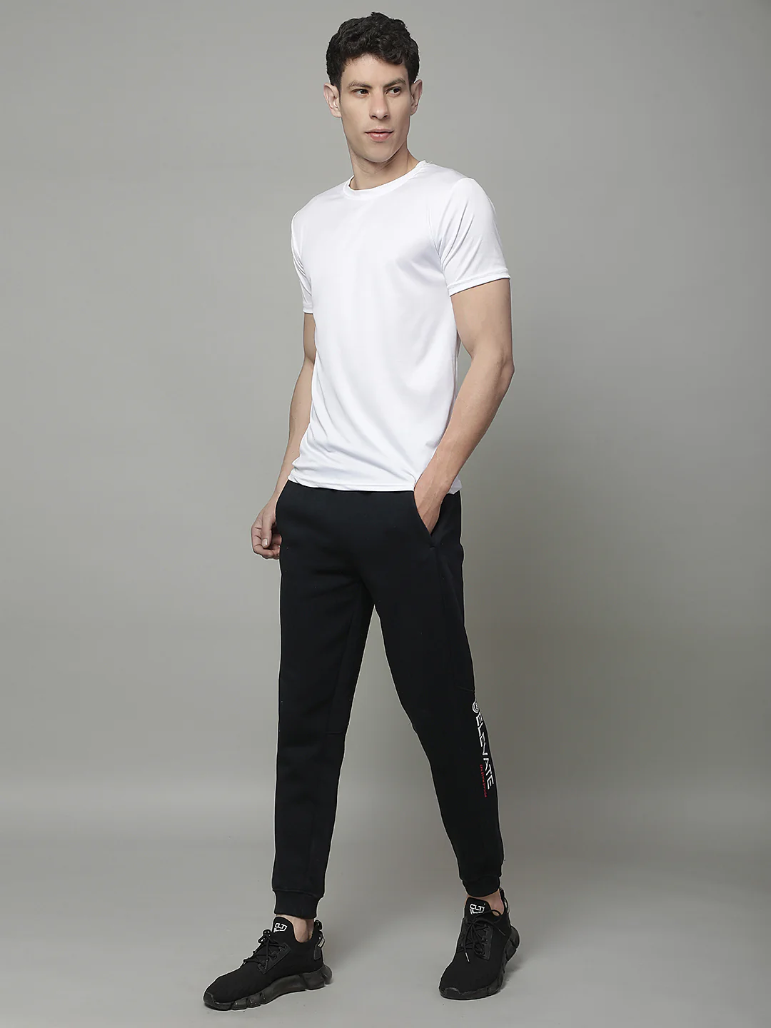Track Pants for Men | Breathable & Soft with Color Fastness Regular Fit Fleece Solid Pattern Drawstring Closure - Image 4
