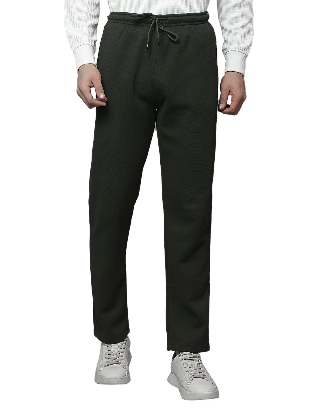 Track Pants for Men | Breathable & Soft with Color Fastness Regular Fit Fleece Solid Pattern Drawstring Closure - Image 2