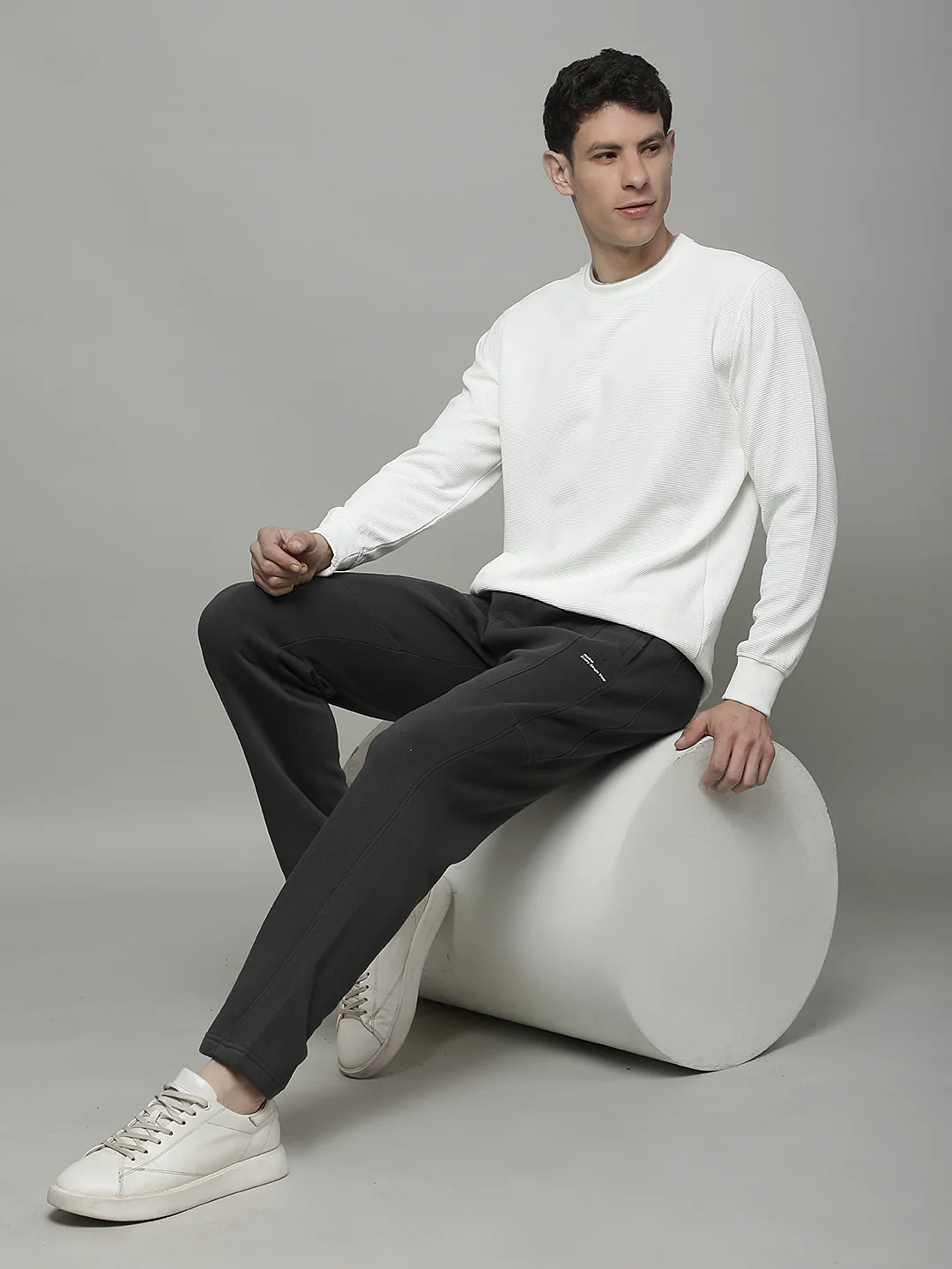 Track Pants for Men | Breathable & Soft with Color Fastness Regular Fit Fleece Solid Pattern Drawstring Closure - Image 3