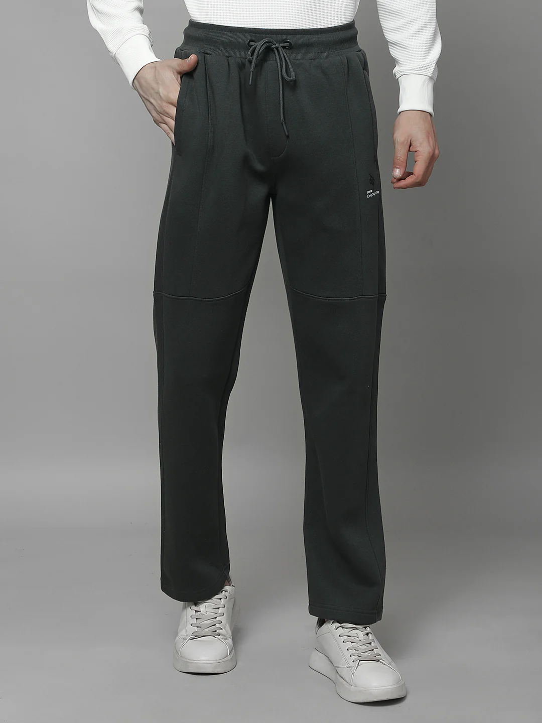 Track Pants for Men | Breathable & Soft with Color Fastness Regular Fit Fleece Solid Pattern Drawstring Closure - Image 4