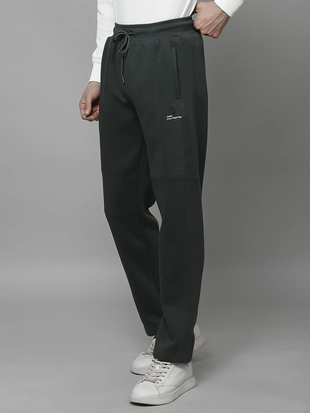 Track Pants for Men | Breathable & Soft with Color Fastness Regular Fit Fleece Solid Pattern Drawstring Closure - Image 5