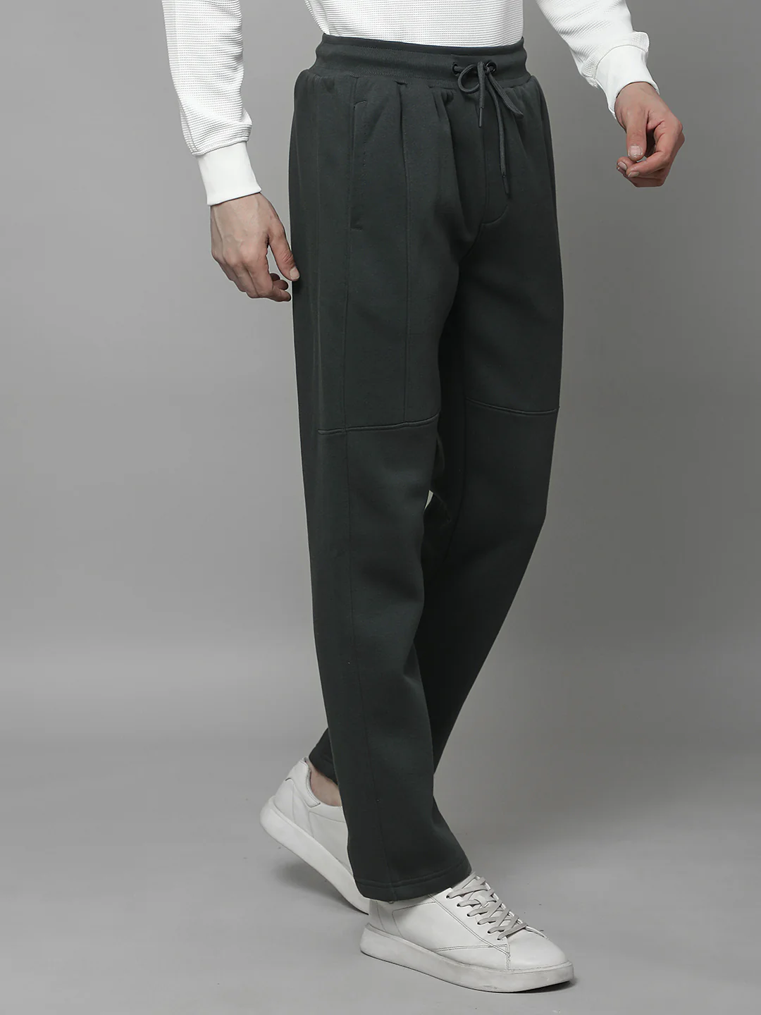 Track Pants for Men | Breathable & Soft with Color Fastness Regular Fit Fleece Solid Pattern Drawstring Closure - Image 6