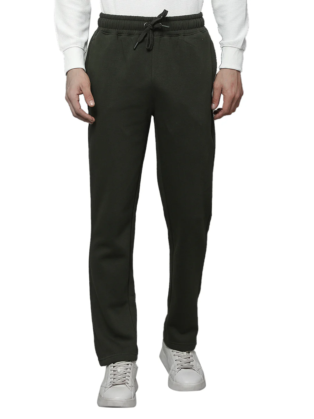 Track Pants for Men | Breathable & Soft with Color Fastness Regular Fit Fleece Solid Pattern Drawstring Closure - Image 2