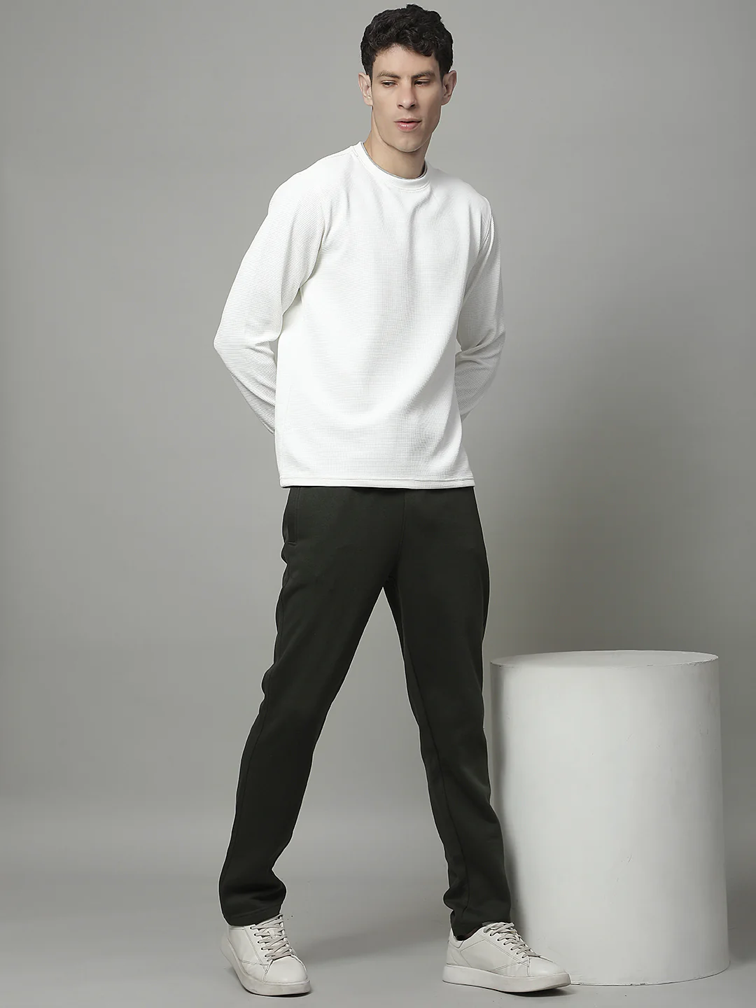Track Pants for Men | Breathable & Soft with Color Fastness Regular Fit Fleece Solid Pattern Drawstring Closure - Image 3