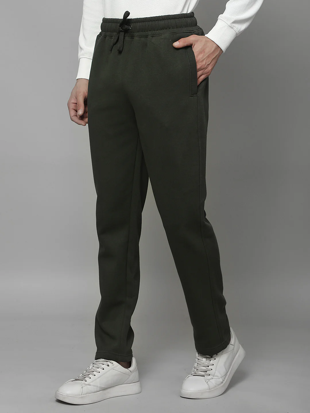 Track Pants for Men | Breathable & Soft with Color Fastness Regular Fit Fleece Solid Pattern Drawstring Closure - Image 6