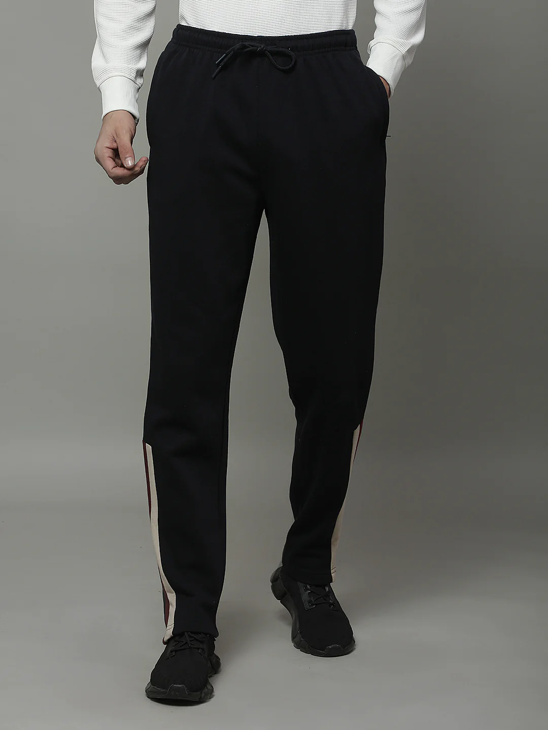 Track Pants for Men | Breathable & Soft with Color Fastness Regular Fit Fleece Solid Pattern Drawstring Closure - Image 5