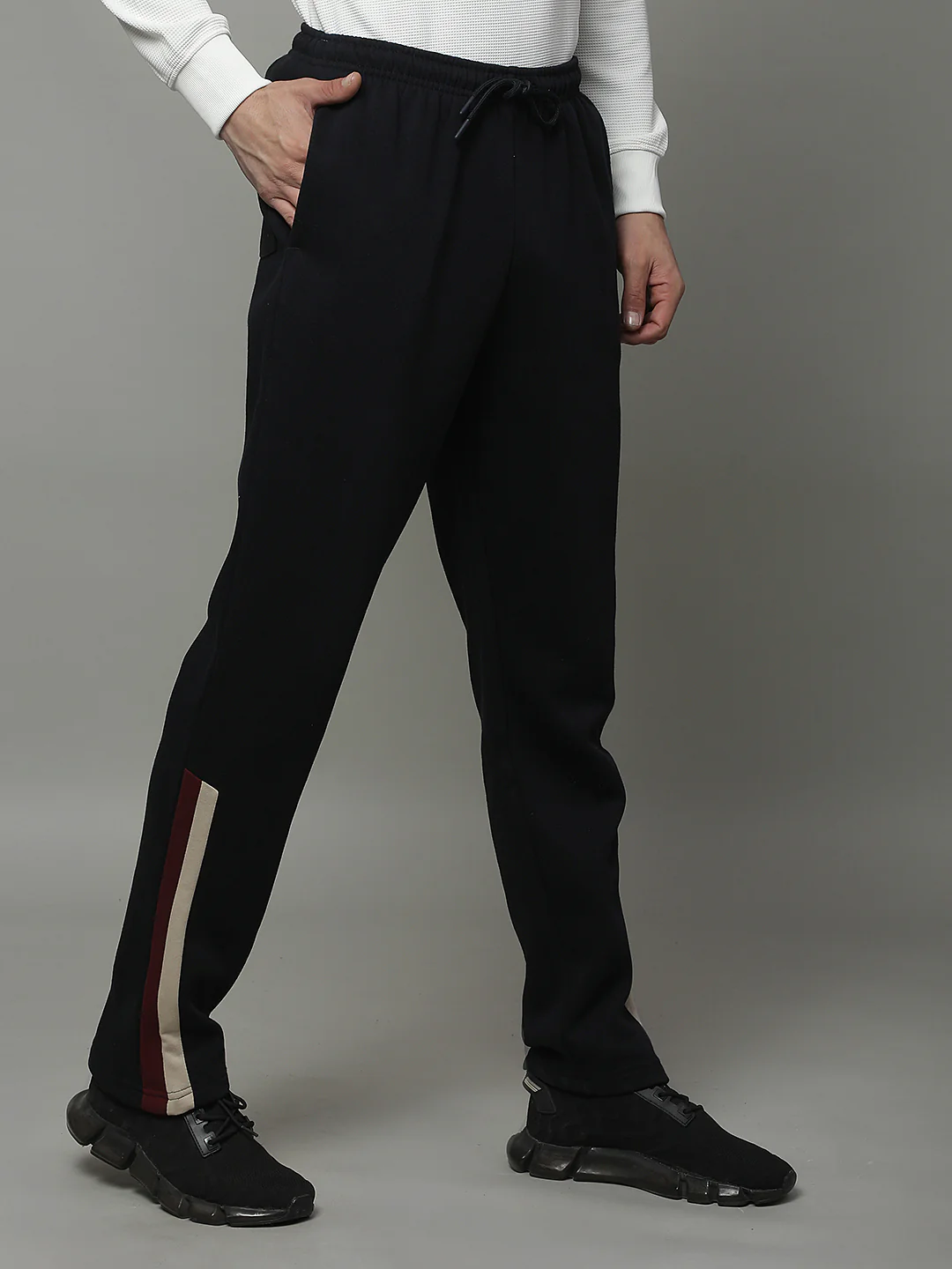 Track Pants for Men | Breathable & Soft with Color Fastness Regular Fit Fleece Solid Pattern Drawstring Closure - Image 6