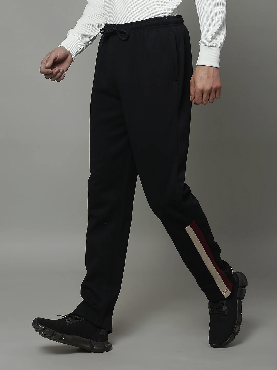 Track Pants for Men | Breathable & Soft with Color Fastness Regular Fit Fleece Solid Pattern Drawstring Closure - Image 7