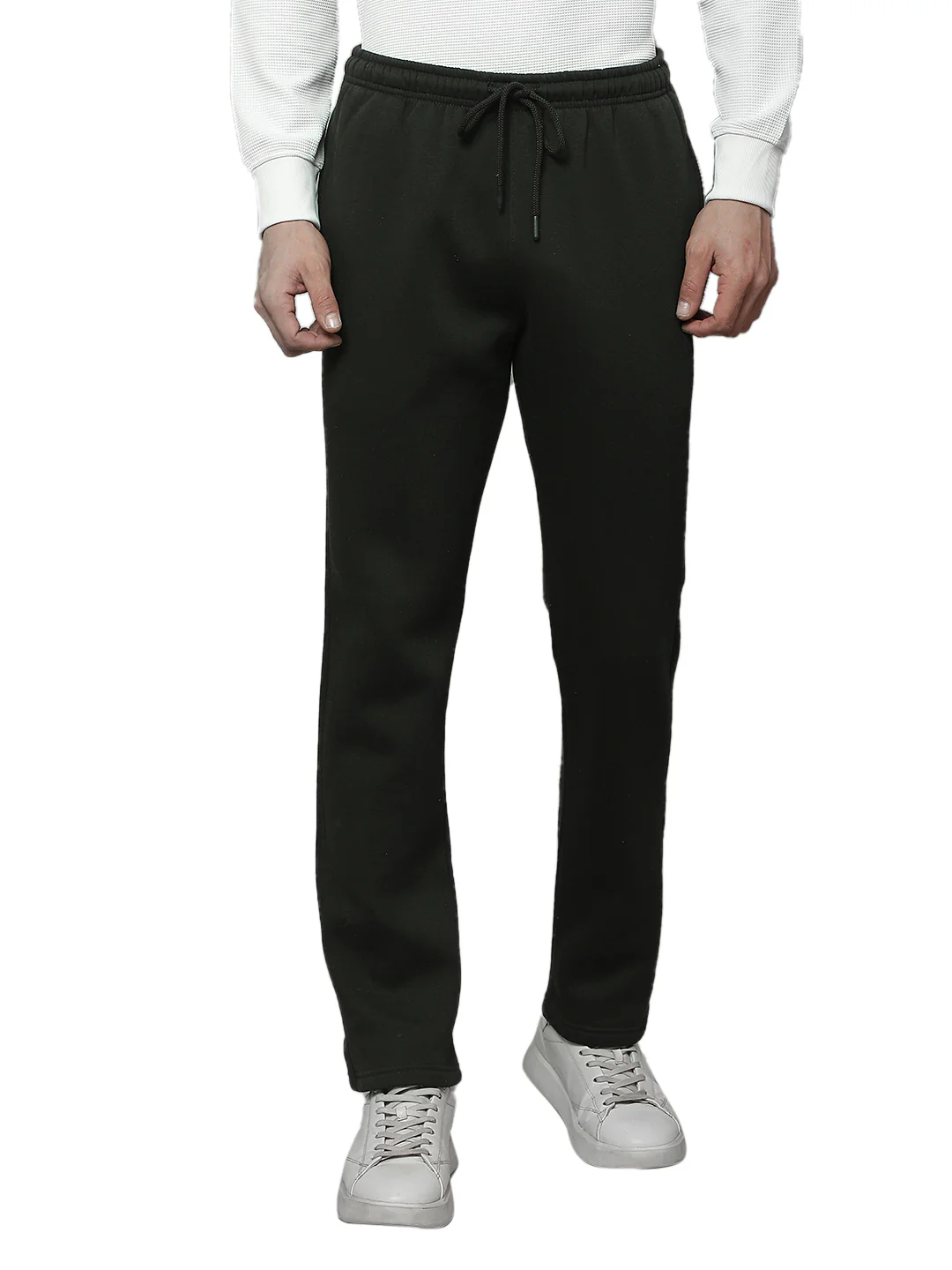 Track Pants for Men | Breathable & Soft with Color Fastness Regular Fit Fleece Solid Pattern Drawstring Closure - Image 2