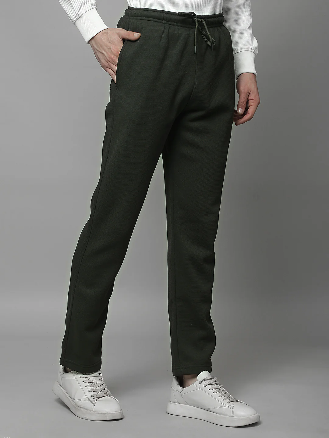 Track Pants for Men | Breathable & Soft with Color Fastness Regular Fit Fleece Solid Pattern Drawstring Closure - Image 7