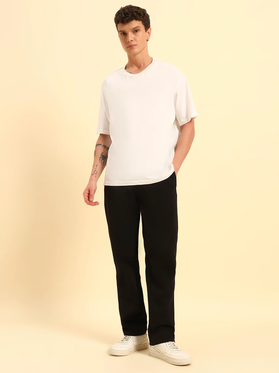 Track Pants for Men | Breathable & Soft with Color Fastness Regular Fit Poly Cotton Fabric Solid Pattern Drawstring Closure - Image 2
