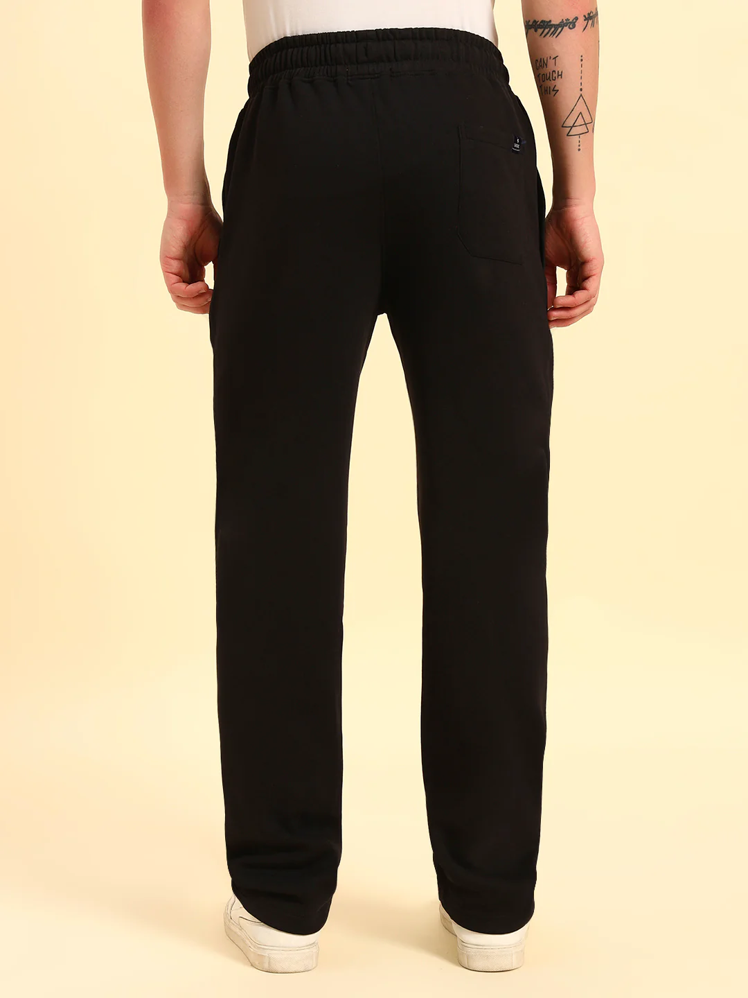 Track Pants for Men | Breathable & Soft with Color Fastness Regular Fit Poly Cotton Fabric Solid Pattern Drawstring Closure - Image 3