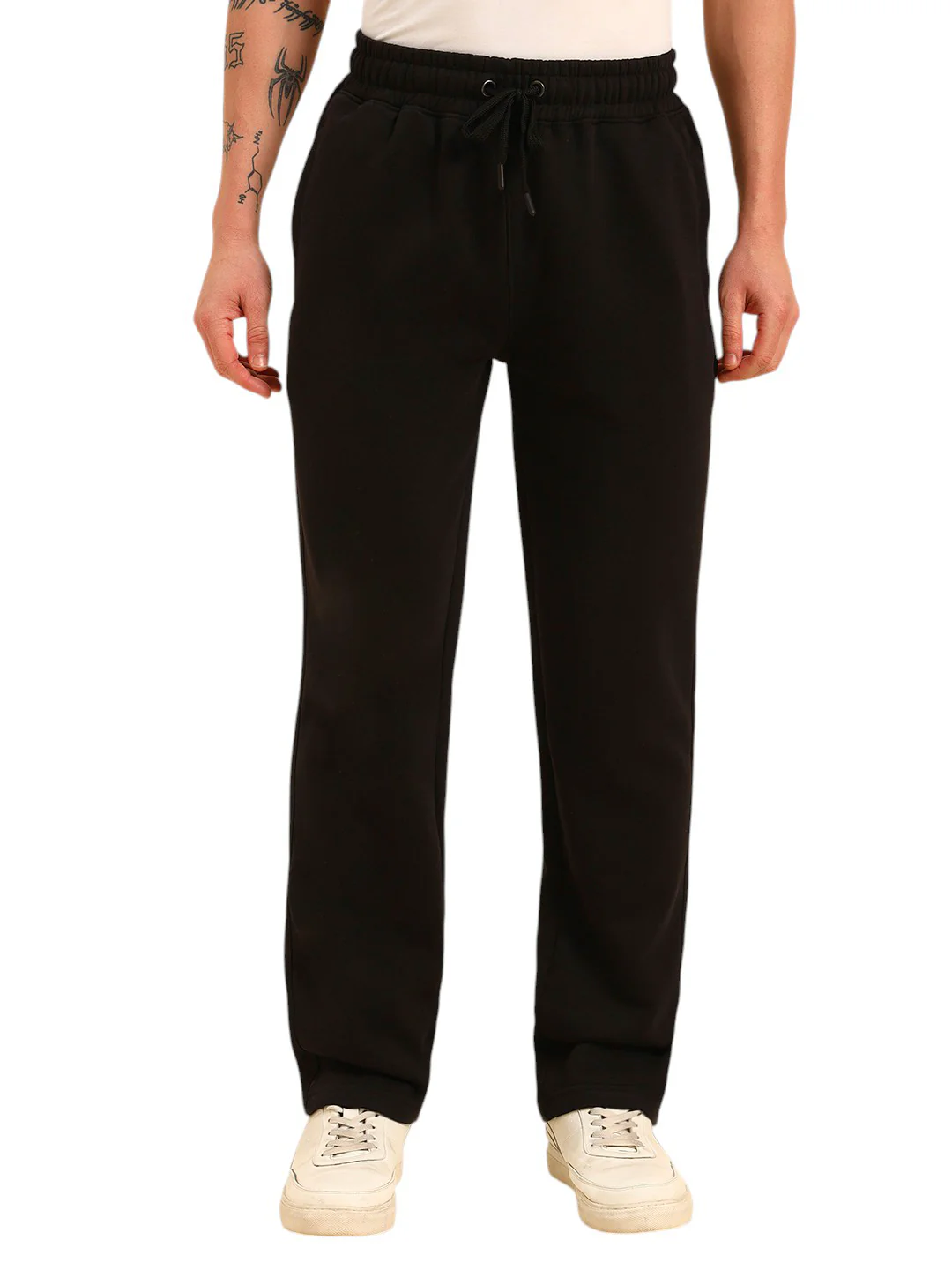 Track Pants for Men | Breathable & Soft with Color Fastness Regular Fit Poly Cotton Fabric Solid Pattern Drawstring Closure - Image 4