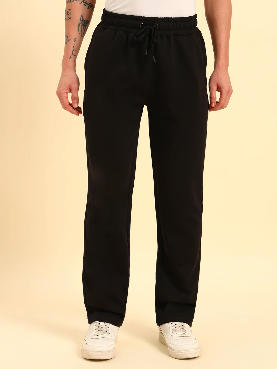 Track Pants for Men | Breathable & Soft with Color Fastness Regular Fit Poly Cotton Fabric Solid Pattern Drawstring Closure - Image 5