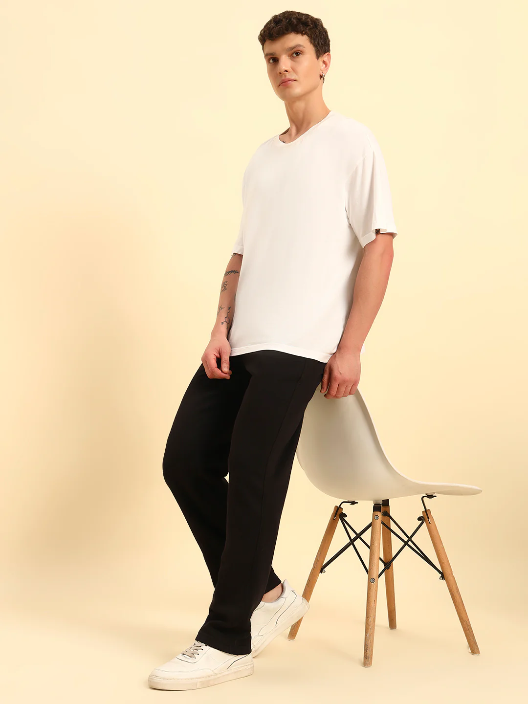 Track Pants for Men | Breathable & Soft with Color Fastness Regular Fit Poly Cotton Fabric Solid Pattern Drawstring Closure - Image 9
