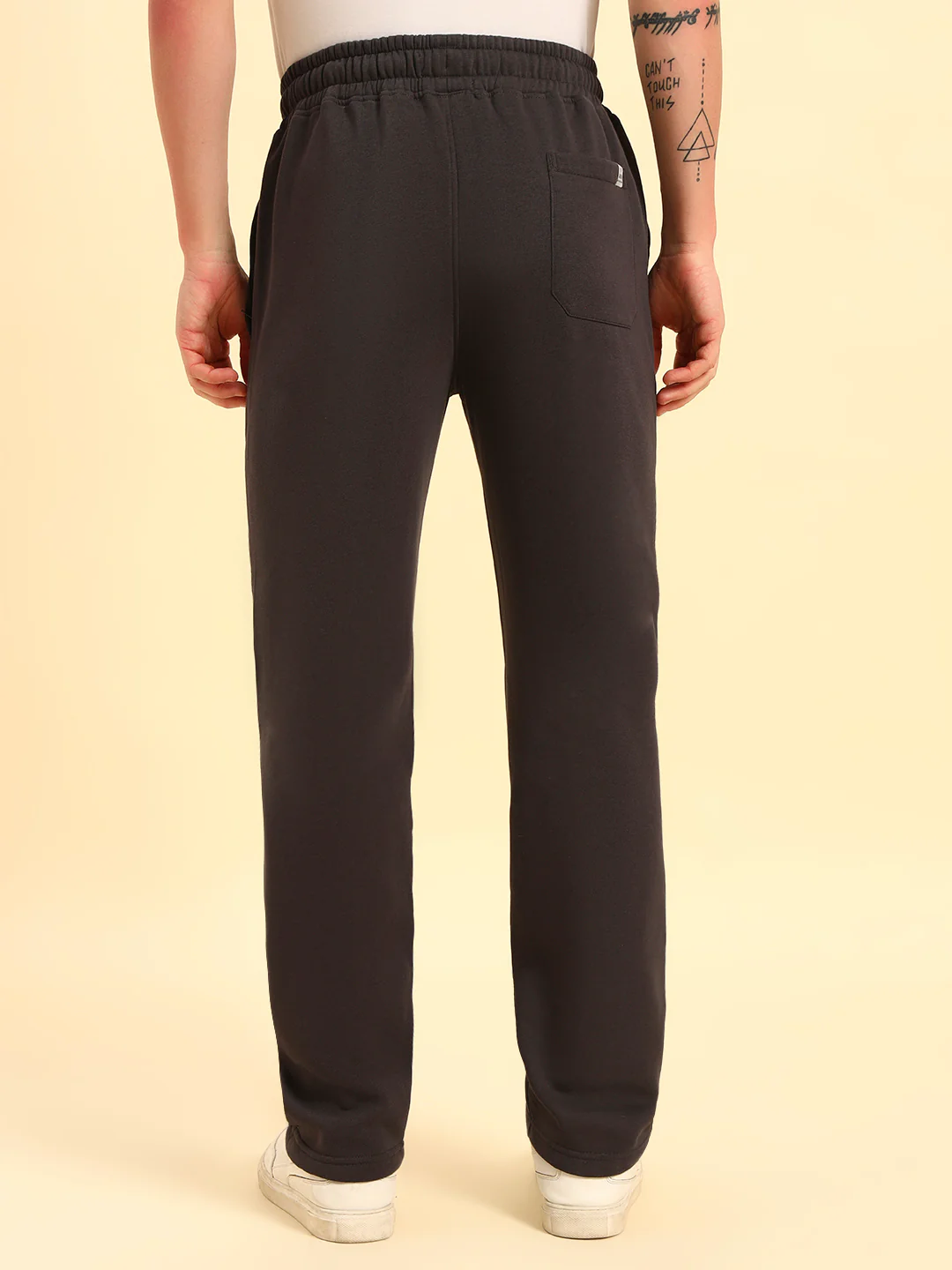 Track Pants for Men | Breathable & Soft with Color Fastness Regular Fit Poly Cotton Fabric Solid Pattern Drawstring Closure - Image 4
