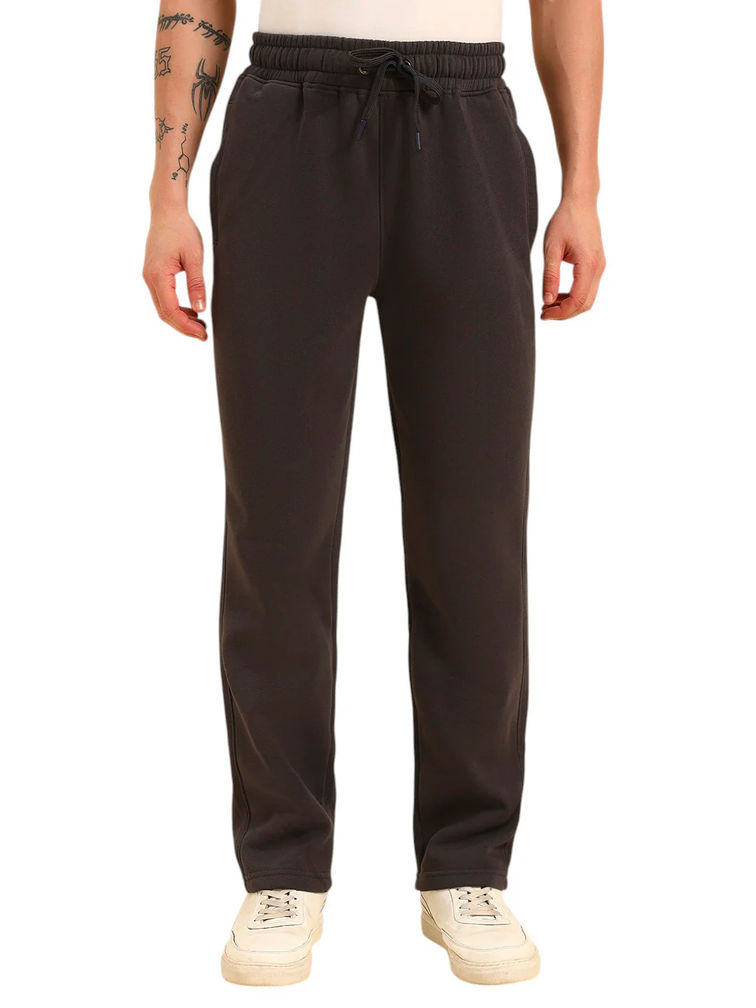 Track Pants for Men | Breathable & Soft with Color Fastness Regular Fit Poly Cotton Fabric Solid Pattern Drawstring Closure - Image 5