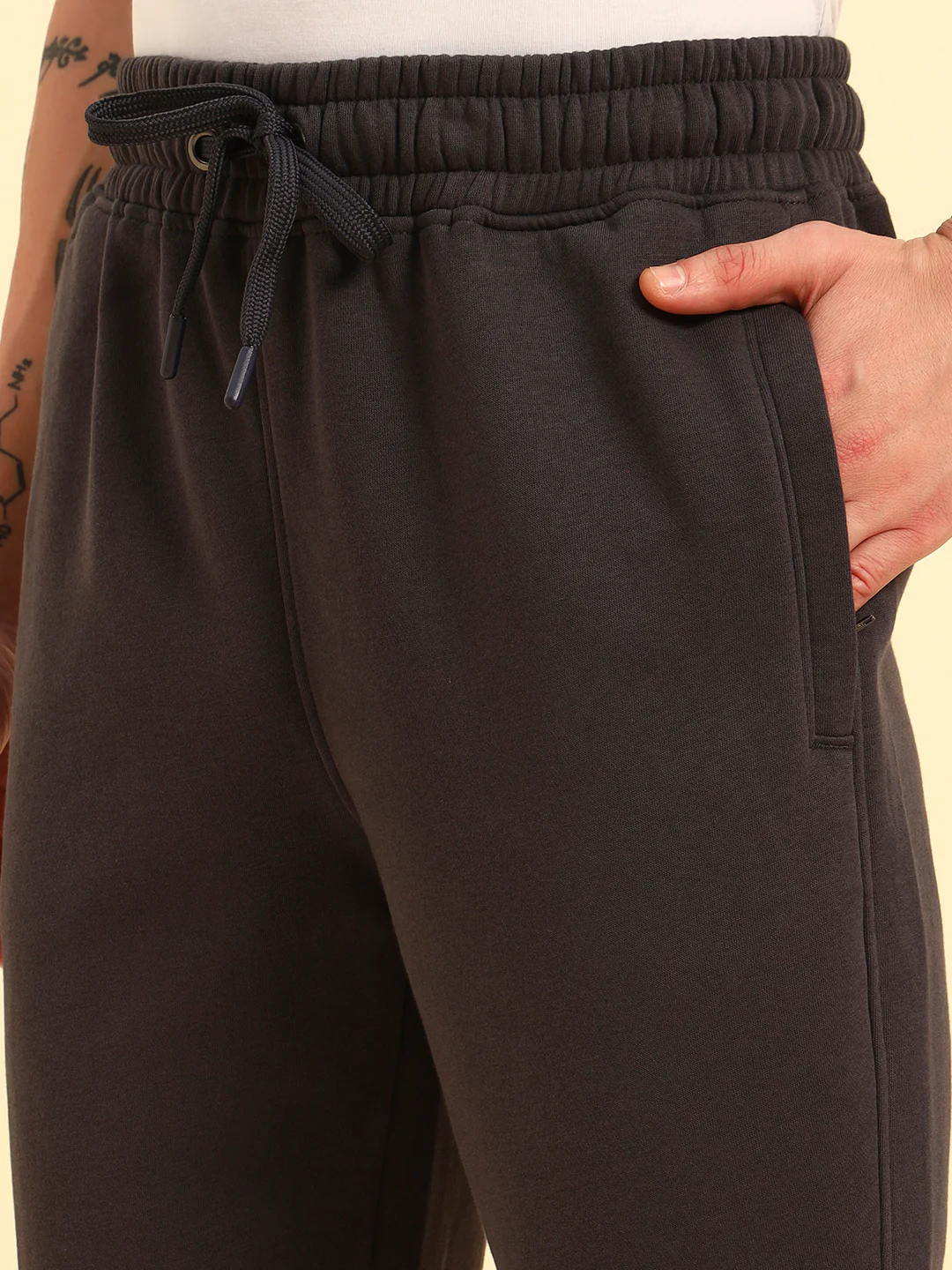 Track Pants for Men | Breathable & Soft with Color Fastness Regular Fit Poly Cotton Fabric Solid Pattern Drawstring Closure - Image 9