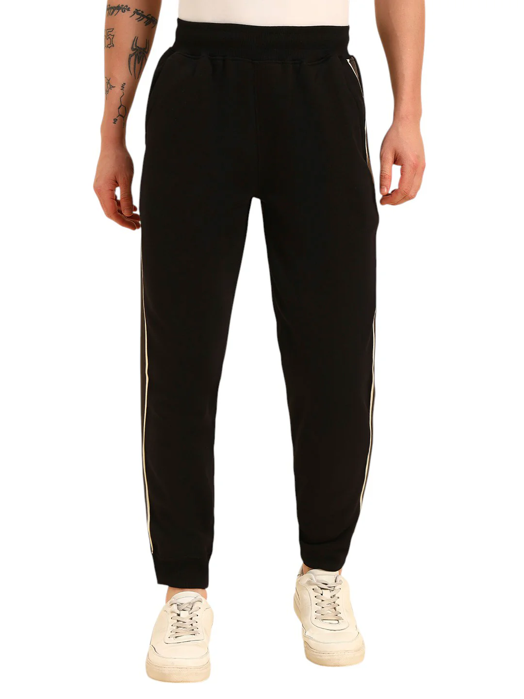 Track Pants for Men | Breathable & Soft with Color Fastness Regular Fit Poly Cotton Fabric Solid Pattern Drawstring Closure - Image 2