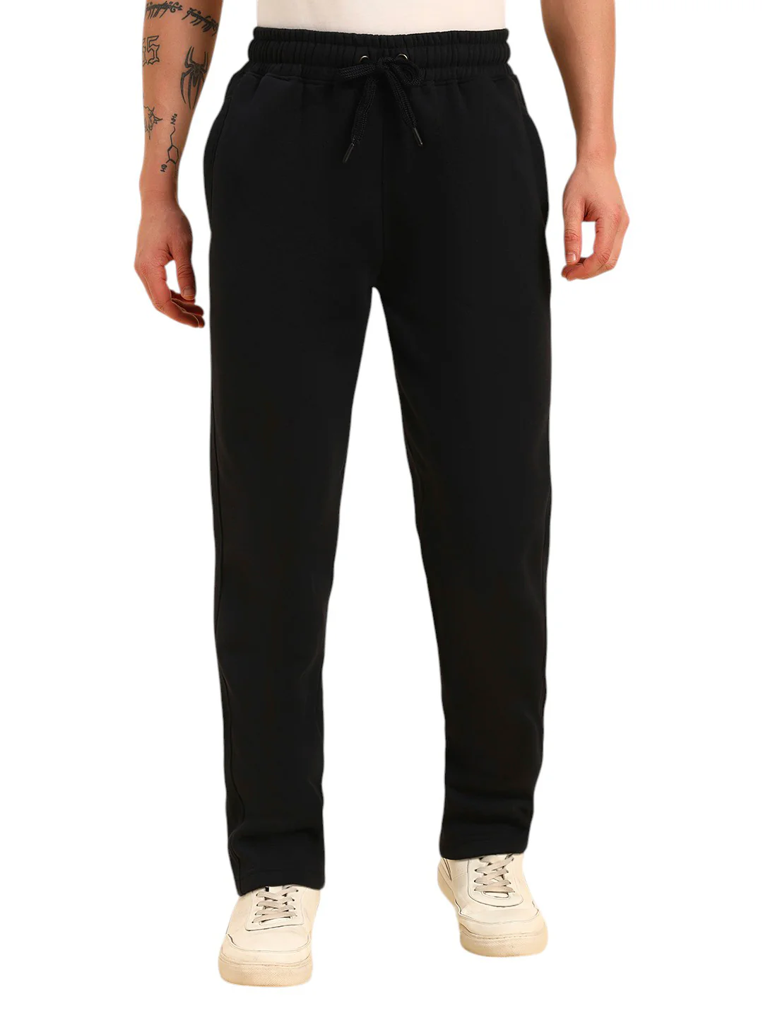 Track Pants for Men | Breathable & Soft with Color Fastness Regular Fit Poly Cotton Fabric Solid Pattern Drawstring Closure - Image 2