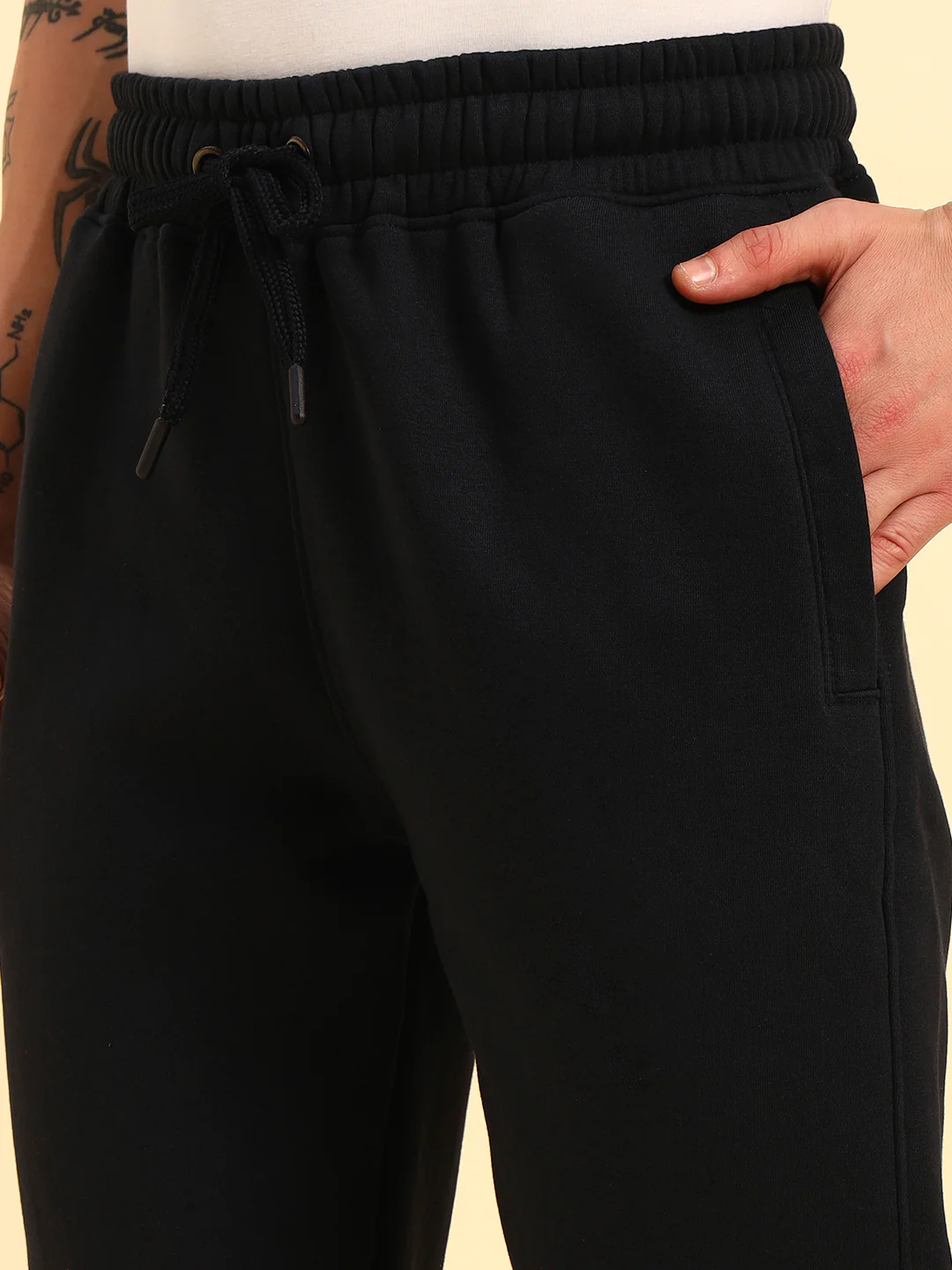 Track Pants for Men | Breathable & Soft with Color Fastness Regular Fit Poly Cotton Fabric Solid Pattern Drawstring Closure - Image 6