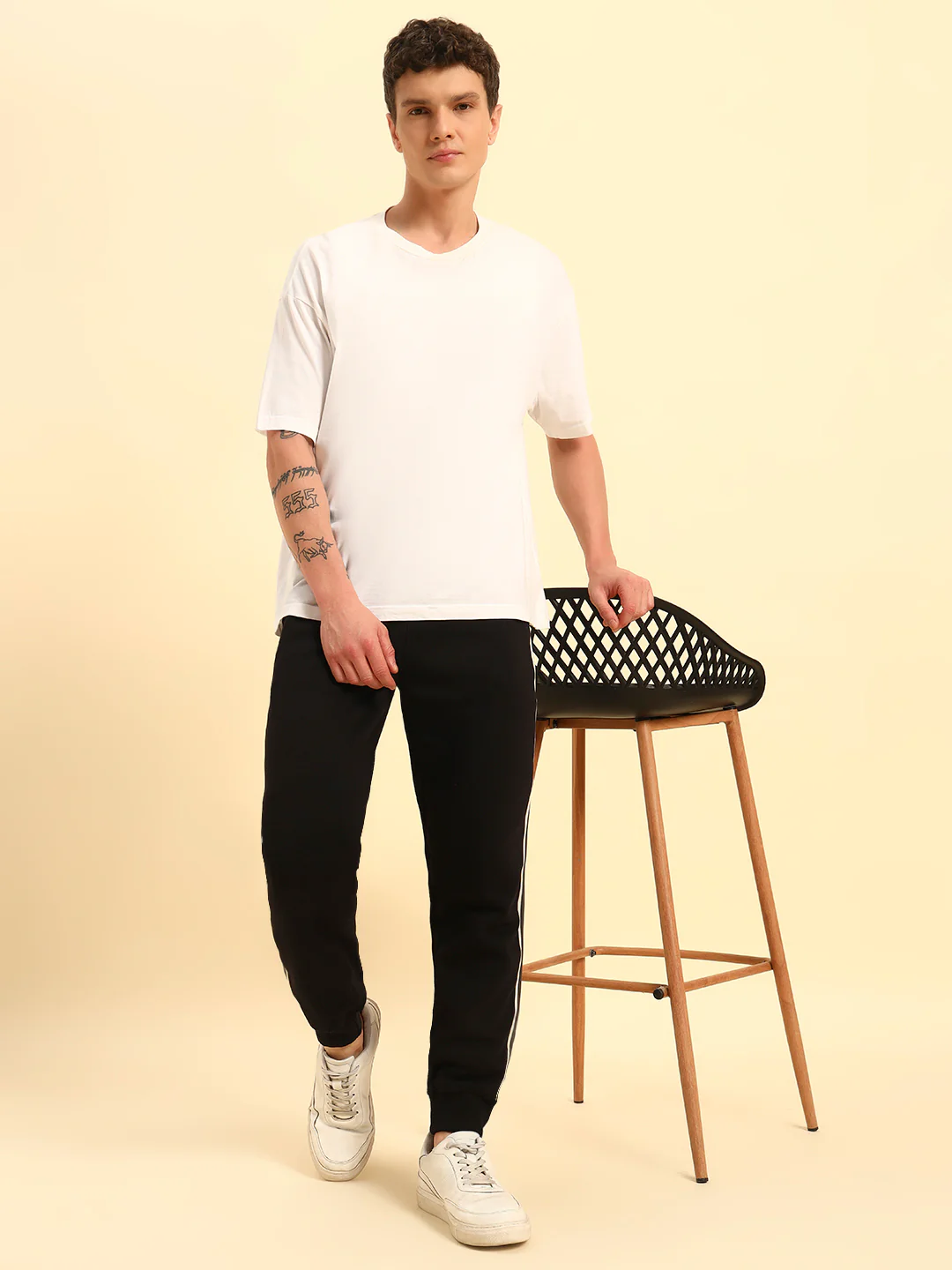 Track Pants for Men | Breathable & Soft with Color Fastness Regular Fit Poly Cotton Fabric Solid Pattern Drawstring Closure - Image 9