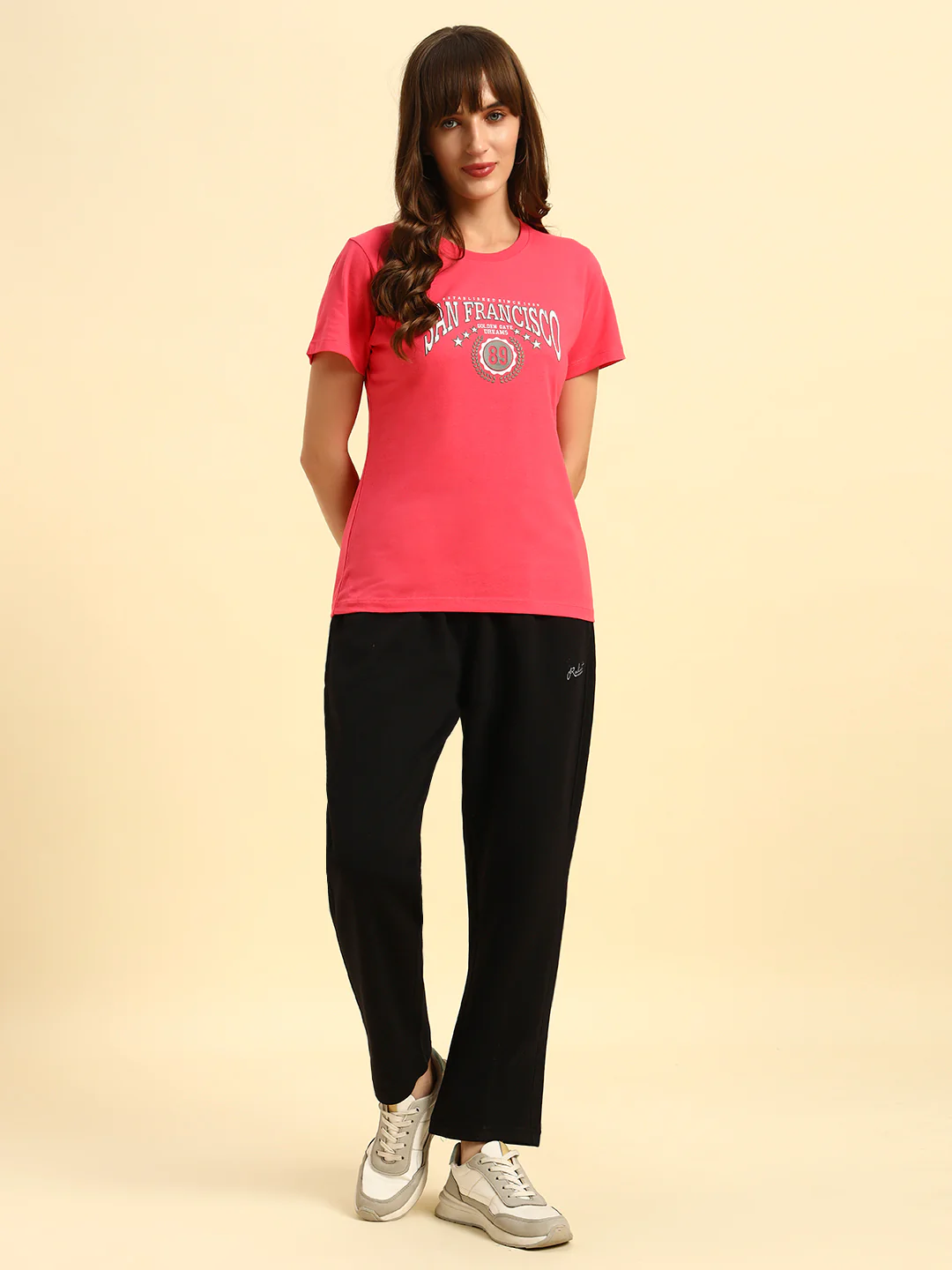 Track Pants for Women | Breathable & Soft with Color Fastnes Regular Fit Fleece Fabric Solid Pattern Drawstring Closure - Image 2