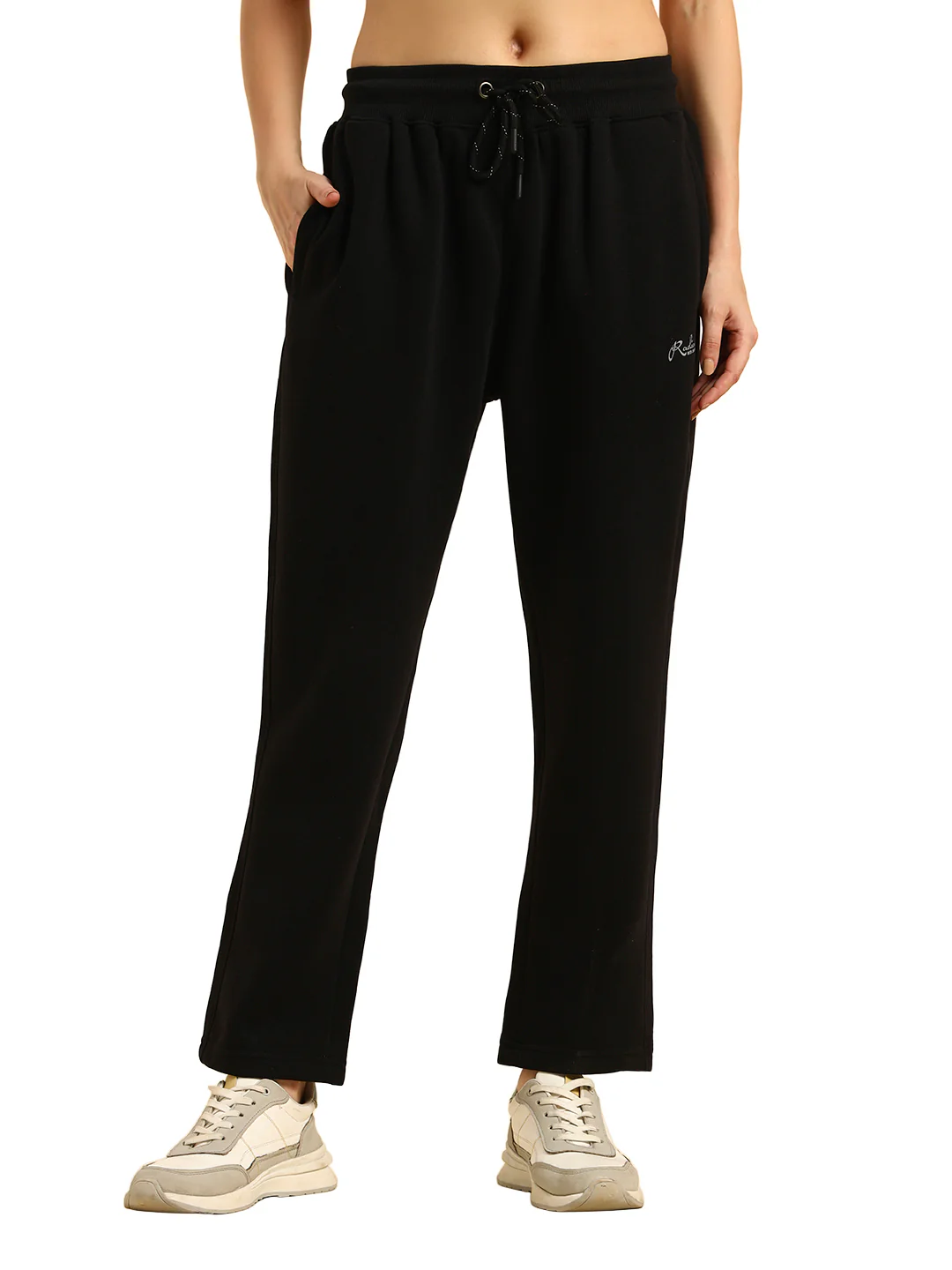 Track Pants for Women | Breathable & Soft with Color Fastnes Regular Fit Fleece Fabric Solid Pattern Drawstring Closure - Image 5