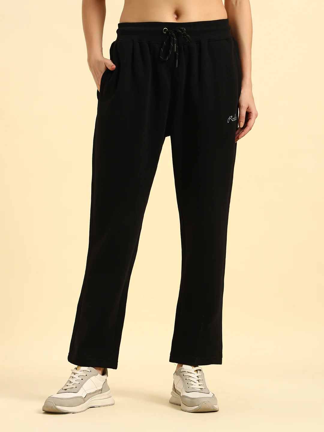Track Pants for Women | Breathable & Soft with Color Fastnes Regular Fit Fleece Fabric Solid Pattern Drawstring Closure - Image 6