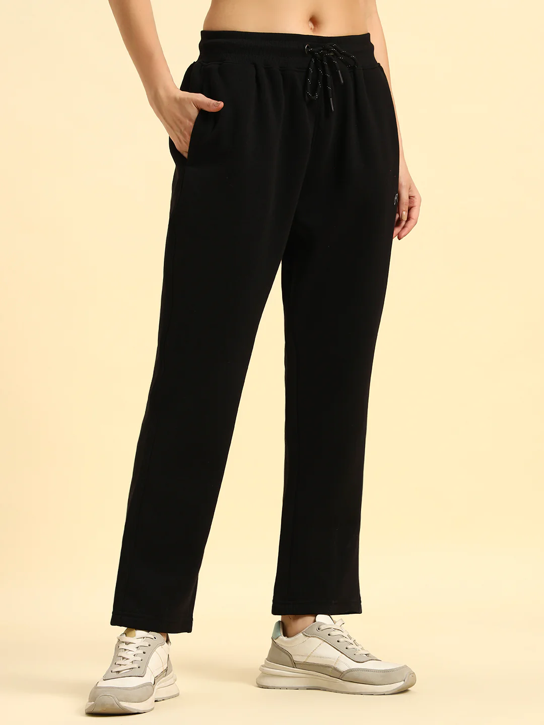 Track Pants for Women | Breathable & Soft with Color Fastnes Regular Fit Fleece Fabric Solid Pattern Drawstring Closure - Image 8