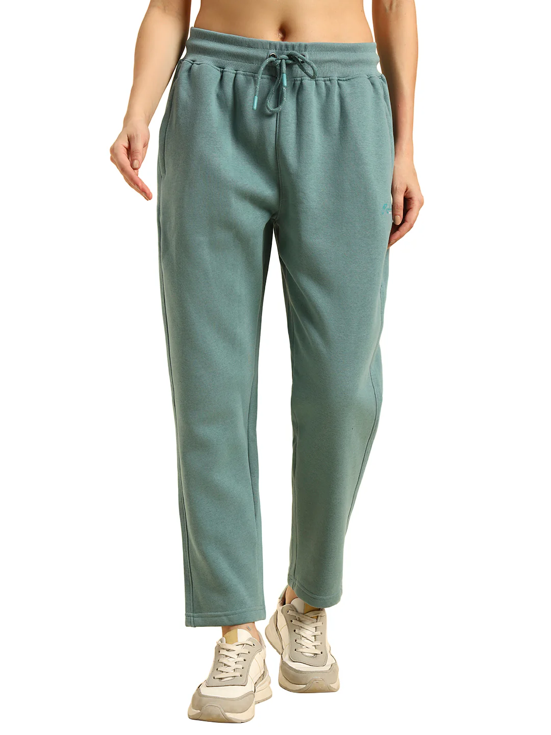Track Pants for Women | Breathable & Soft with Color Fastnes Regular Fit Fleece Fabric Solid Pattern Drawstring Closure - Image 3