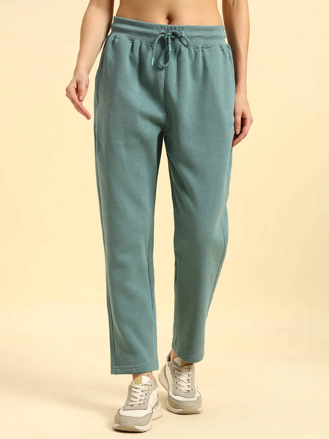 Track Pants for Women | Breathable & Soft with Color Fastnes Regular Fit Fleece Fabric Solid Pattern Drawstring Closure - Image 4