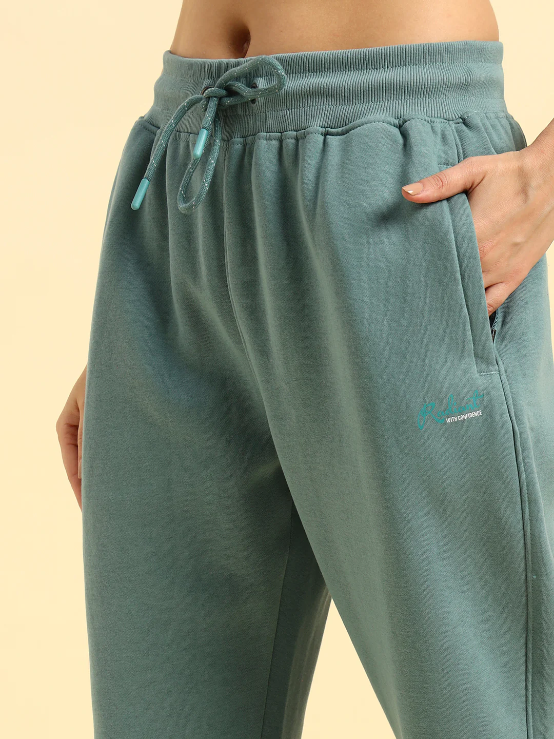 Track Pants for Women | Breathable & Soft with Color Fastnes Regular Fit Fleece Fabric Solid Pattern Drawstring Closure - Image 7