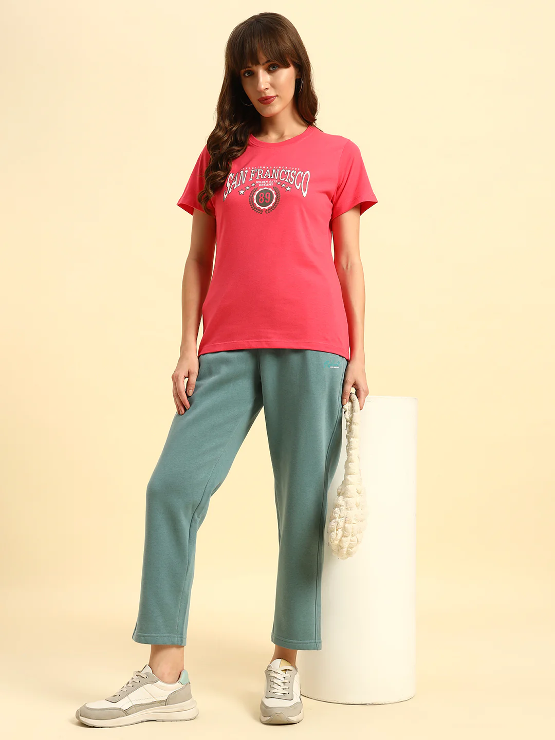 Track Pants for Women | Breathable & Soft with Color Fastnes Regular Fit Fleece Fabric Solid Pattern Drawstring Closure - Image 9