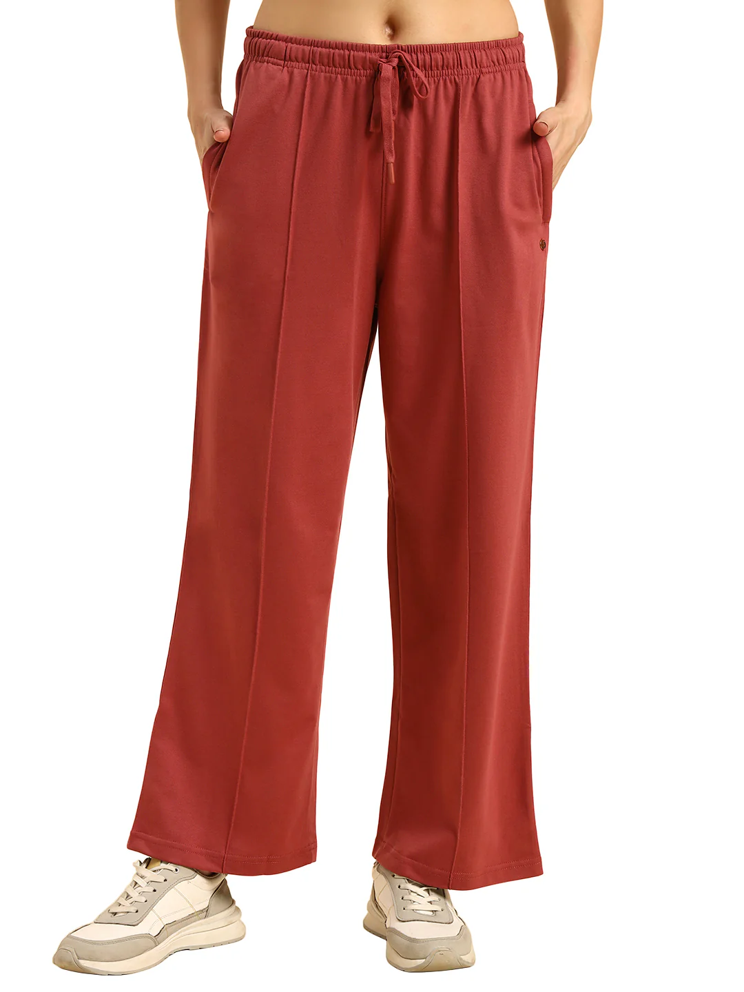 Track Pants for Women | Breathable & Soft with Color Fastnes Regular Fit Poly Cotton Fabric Solid Pattern Drawstring Closure - Image 5