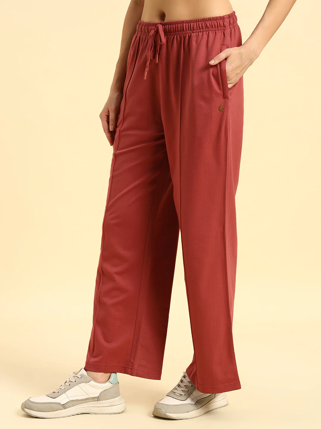 Track Pants for Women | Breathable & Soft with Color Fastnes Regular Fit Poly Cotton Fabric Solid Pattern Drawstring Closure - Image 7