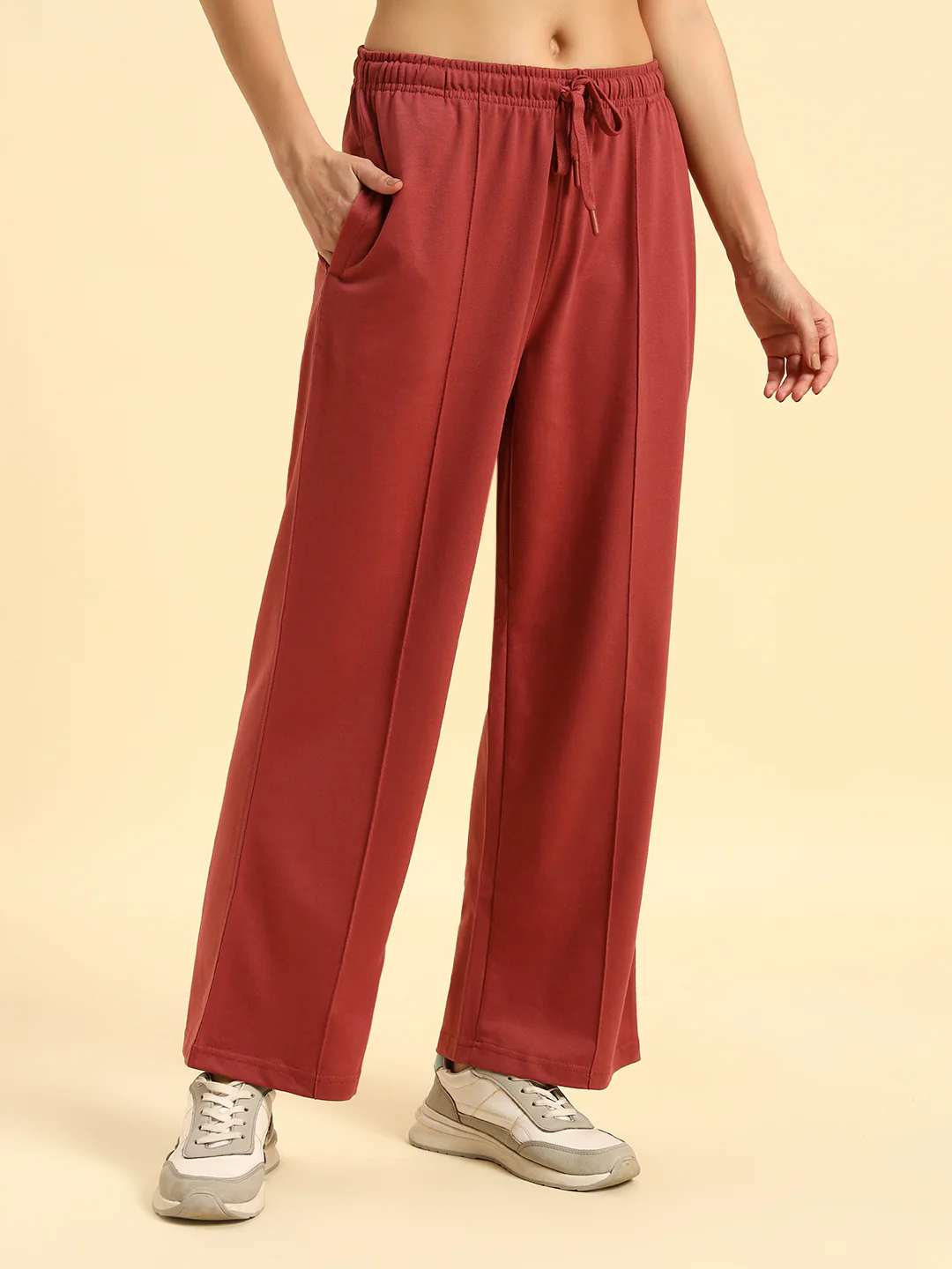 Track Pants for Women | Breathable & Soft with Color Fastnes Regular Fit Poly Cotton Fabric Solid Pattern Drawstring Closure - Image 8